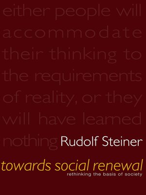 cover image of Towards Social Renewal